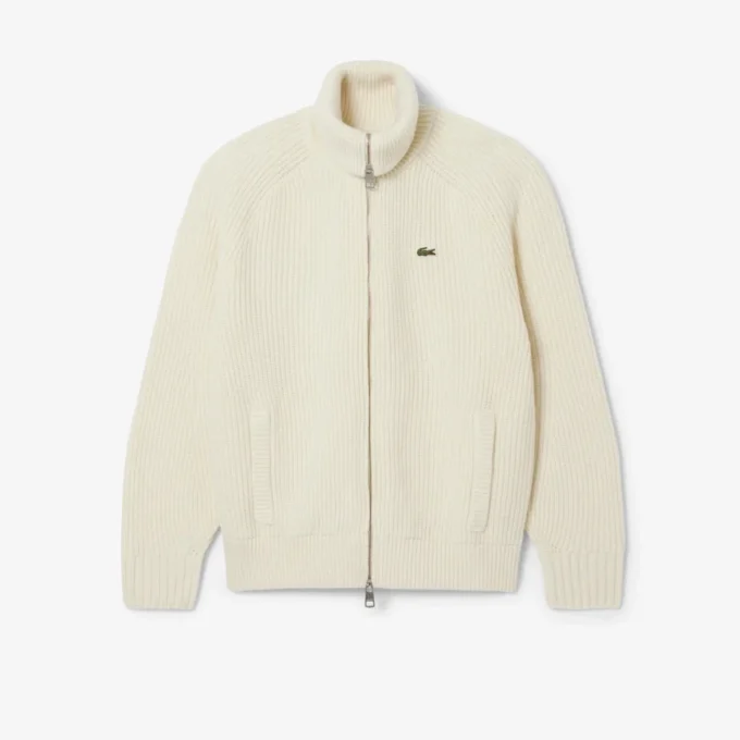 Camisola de lã com fecho para homem