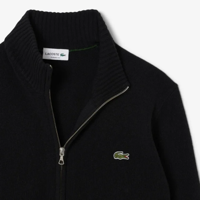 Camisola de lã com fecho para homem