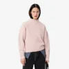 Camisola de lã com gola alta e efeito patchwork para mulher