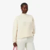 Camisola de lã com gola alta e efeito patchwork para mulher