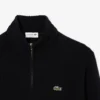 Camisola de lã com gola alta e fecho para homem