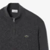 Camisola de lã com gola alta e fecho para homem