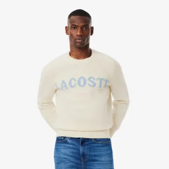 Camisola de lã com marca em intarsia para homem