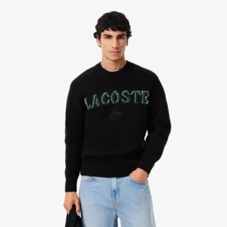 Camisola de lã com marca em intarsia para homem