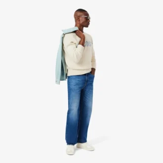 Camisola de lã com marca em intarsia para homem