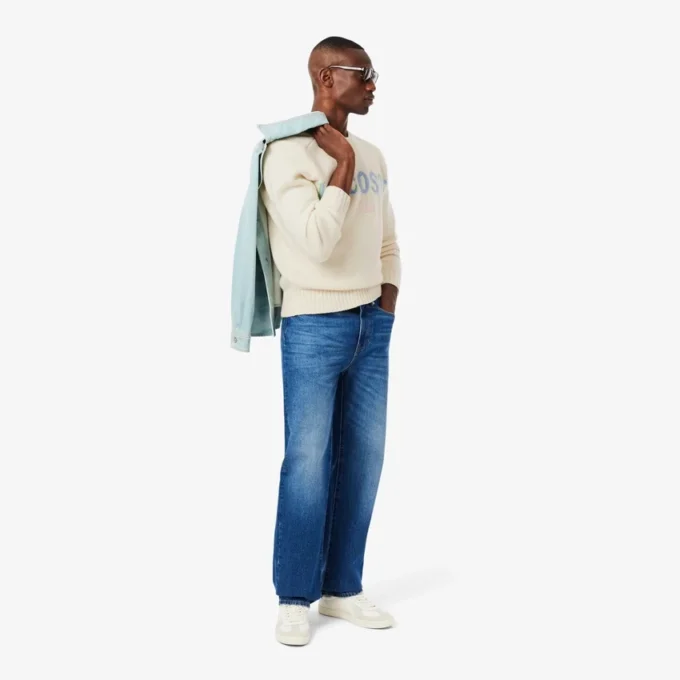 Camisola de lã com marca em intarsia para homem