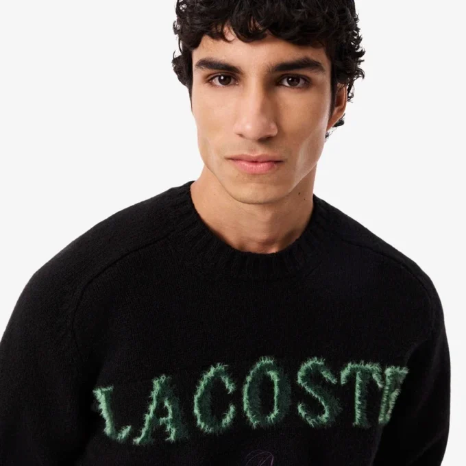 Camisola de lã com marca em intarsia para homem