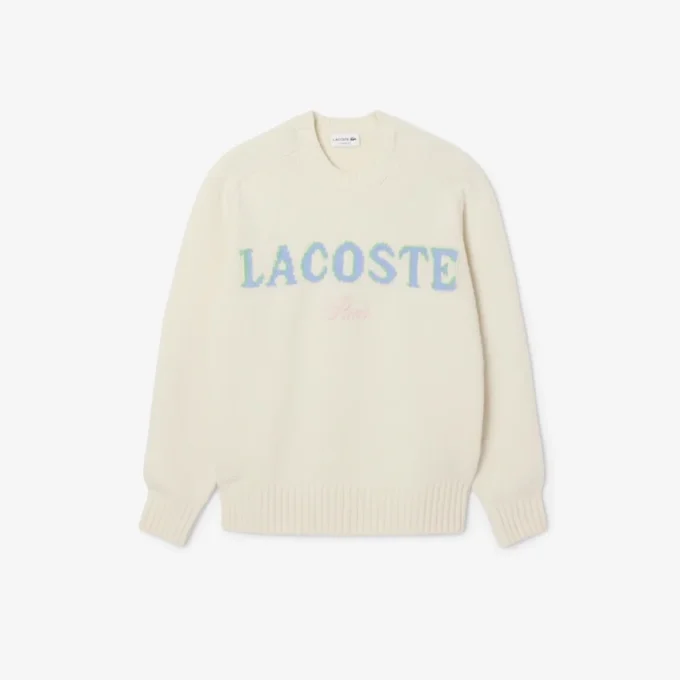 Camisola de lã com marca em intarsia para homem