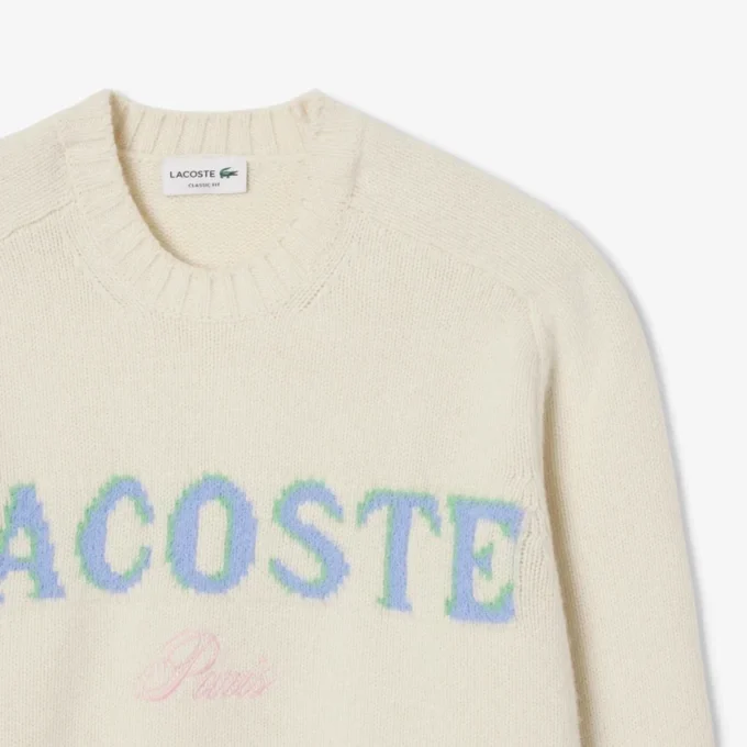 Camisola de lã com marca em intarsia para homem