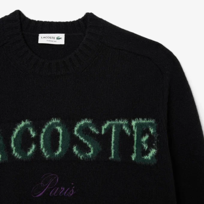 Camisola de lã com marca em intarsia para homem