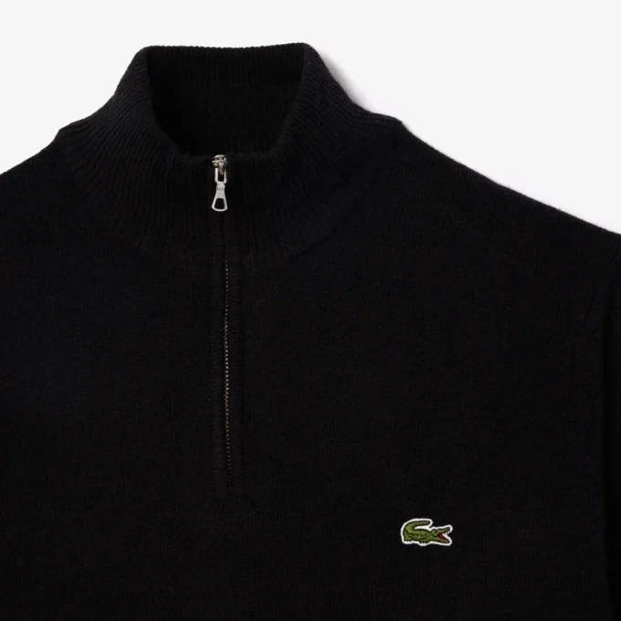 Camisola de lã com meio fecho para homem