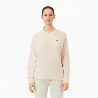 Camisola de lã com ponto musgo de corte descontraído para mulher