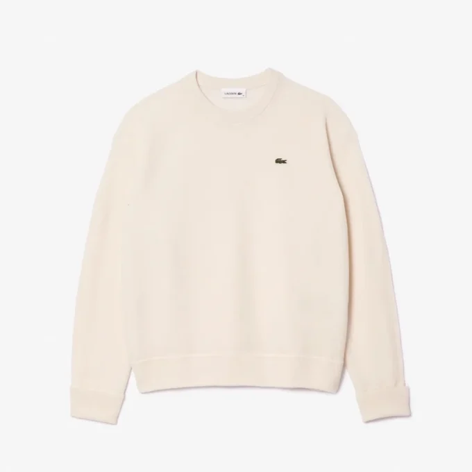 Camisola de lã com ponto musgo de corte descontraído para mulher