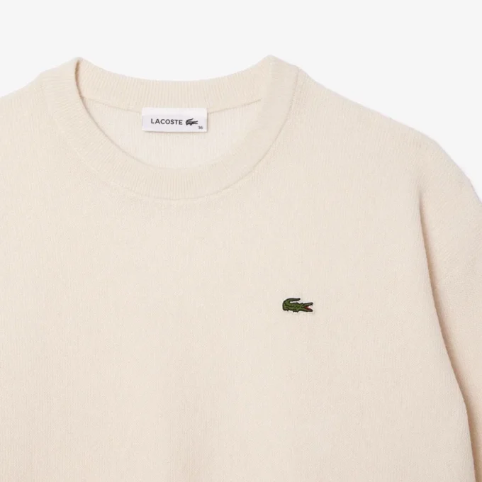 Camisola de lã com ponto musgo de corte descontraído para mulher
