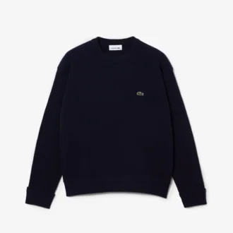 Camisola de lã com ponto musgo e corte descontraído para mulher