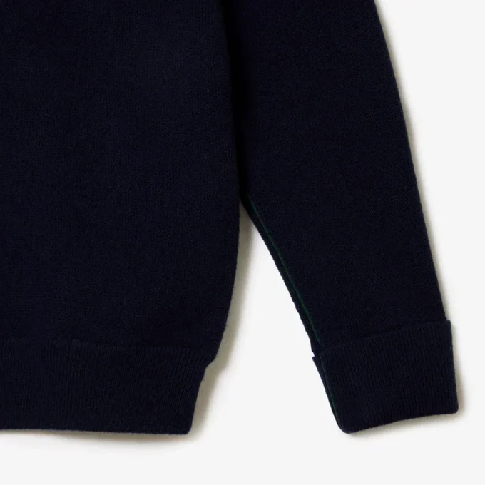Camisola de lã com ponto musgo e corte descontraído para mulher