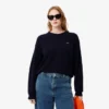 Camisola de lã com ponto musgo e corte descontraído para mulher