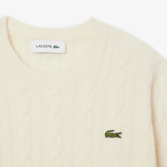 Camisola de lã com ponto trançado para mulher