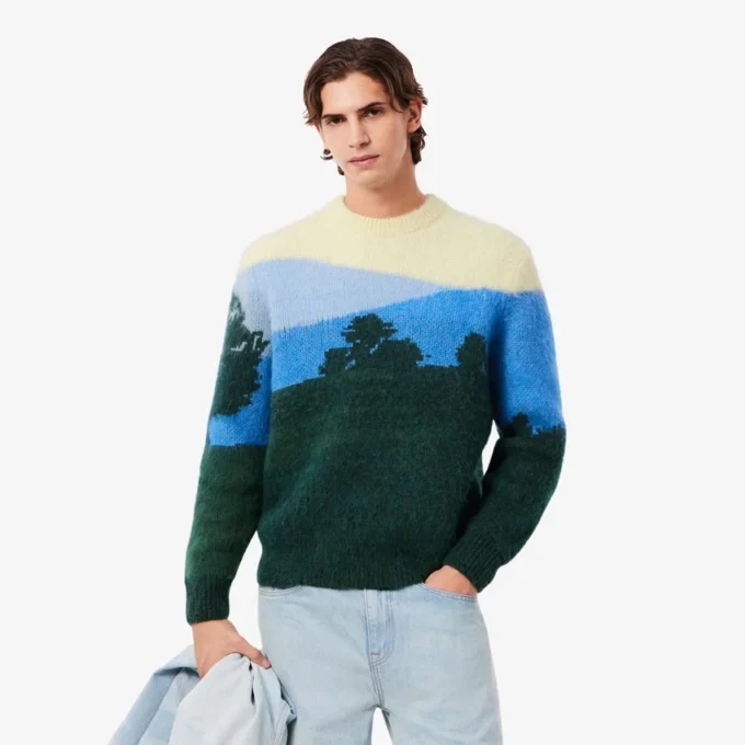 Camisola de lã de alpaca Landscape para homem
