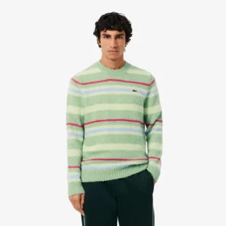 Camisola de lã de alpaca às riscas para homem