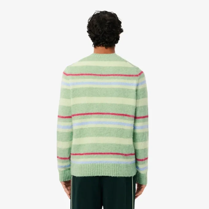 Camisola de lã de alpaca às riscas para homem