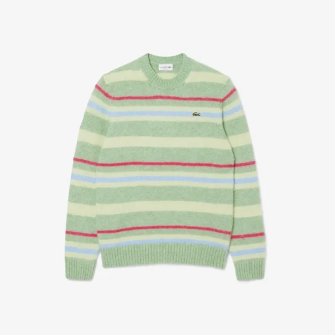 Camisola de lã de alpaca às riscas para homem