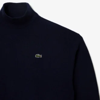 Camisola de lã de gola alta com corte descontraído para mulher