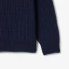 Camisola de lã grossa com meio fecho para homem