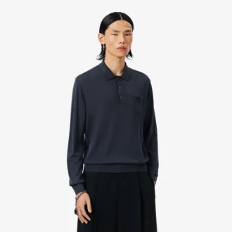 Camisola de lã merino com gola polo da coleção Runway