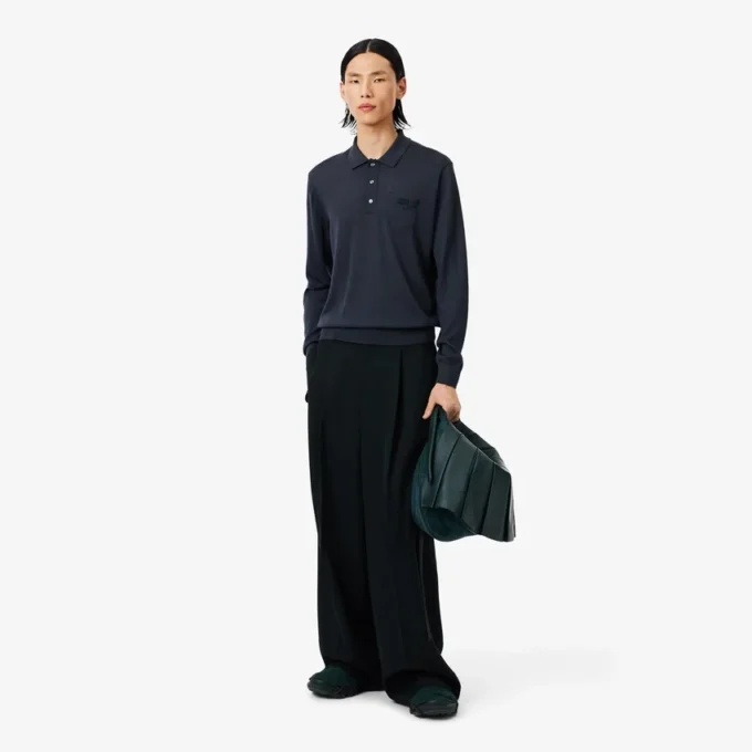 Camisola de lã merino com gola polo da coleção Runway