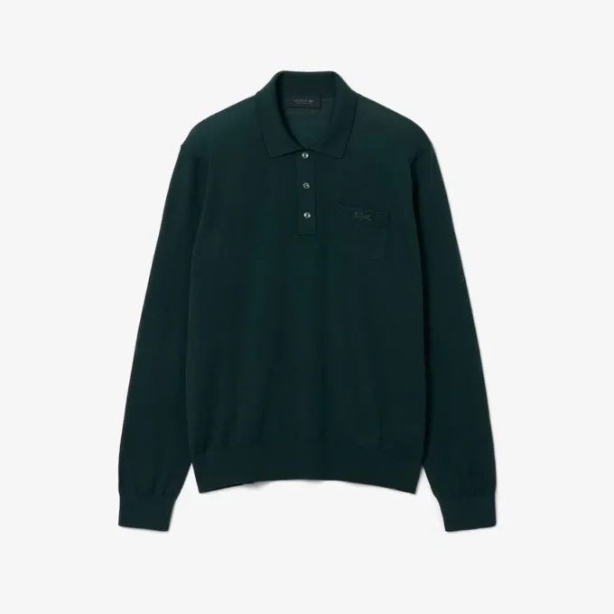 Camisola de lã merino com gola polo da coleção Runway