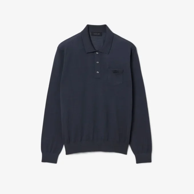 Camisola de lã merino com gola polo da coleção Runway