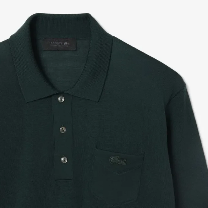 Camisola de lã merino com gola polo da coleção Runway