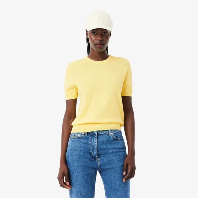 Camisola de malha 3D de manga curta