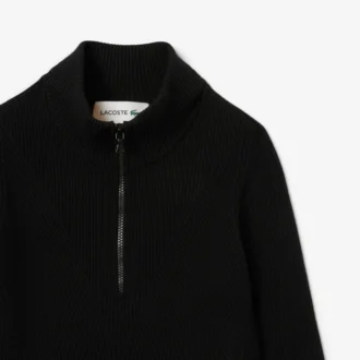 Camisola de malha canelada 3D com gola alta para mulher