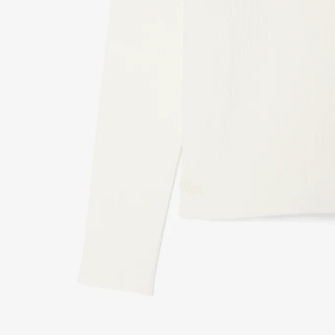 Camisola de malha canelada 3D com gola alta para mulher