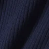 Camisola de malha canelada de lã merino de manga curta para mulher