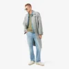 Camisola de malha canelada fluida com gola polo para homem