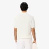 Camisola de malha canelada fluida com gola polo para homem