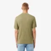 Camisola de malha canelada fluida com gola polo para homem