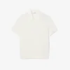Camisola de malha canelada fluida com gola polo para homem