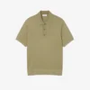 Camisola de malha canelada fluida com gola polo para homem