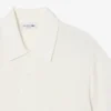 Camisola de malha canelada fluida com gola polo para homem