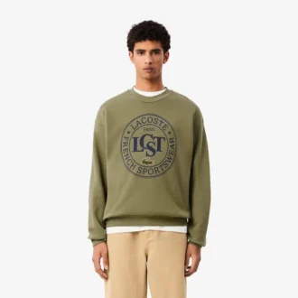 Camisola de malha com estampado e corte largo para homem