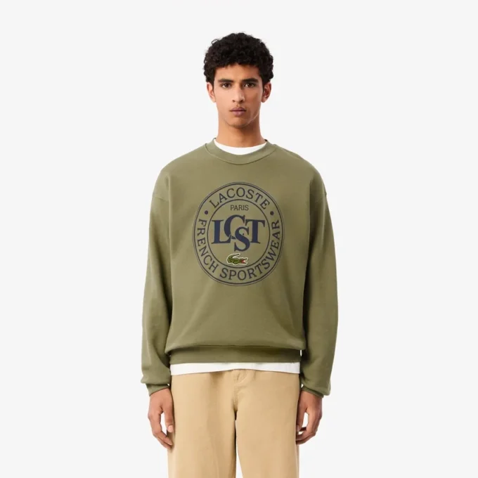Camisola de malha com estampado e corte largo para homem