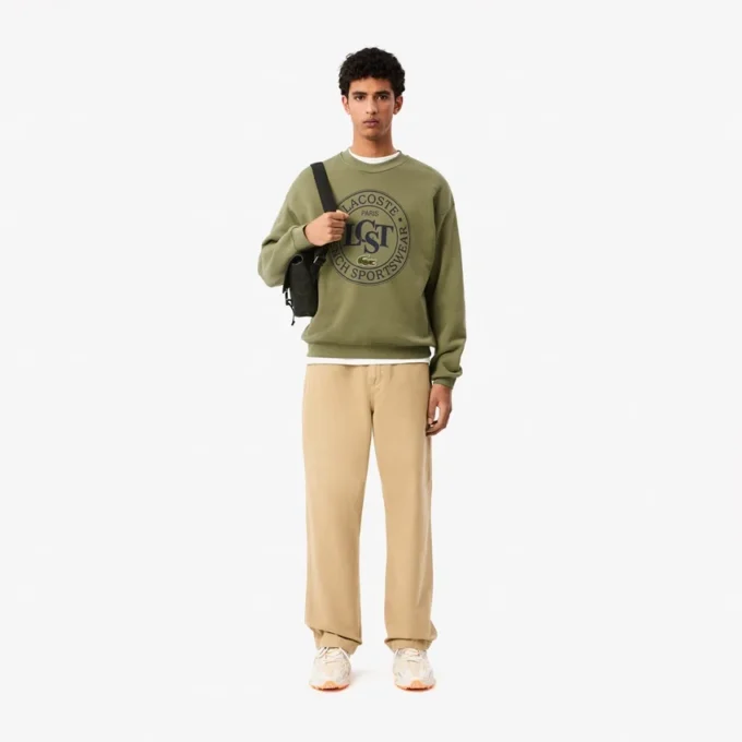 Camisola de malha com estampado e corte largo para homem