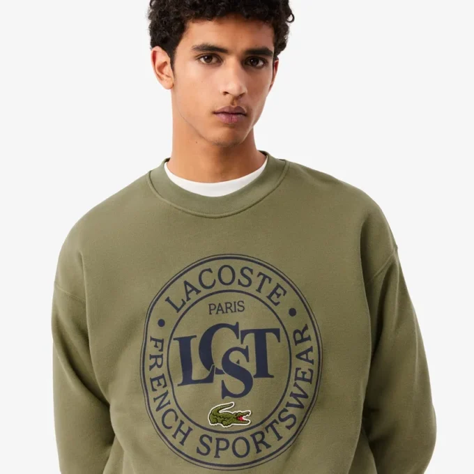 Camisola de malha com estampado e corte largo para homem