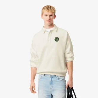 Camisola de malha com gola polo e corte largo para homem