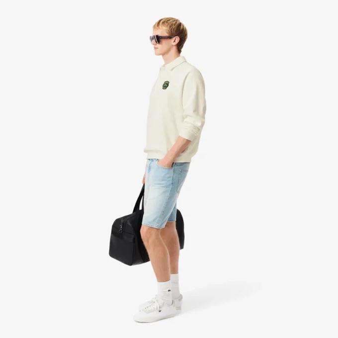 Camisola de malha com gola polo e corte largo para homem