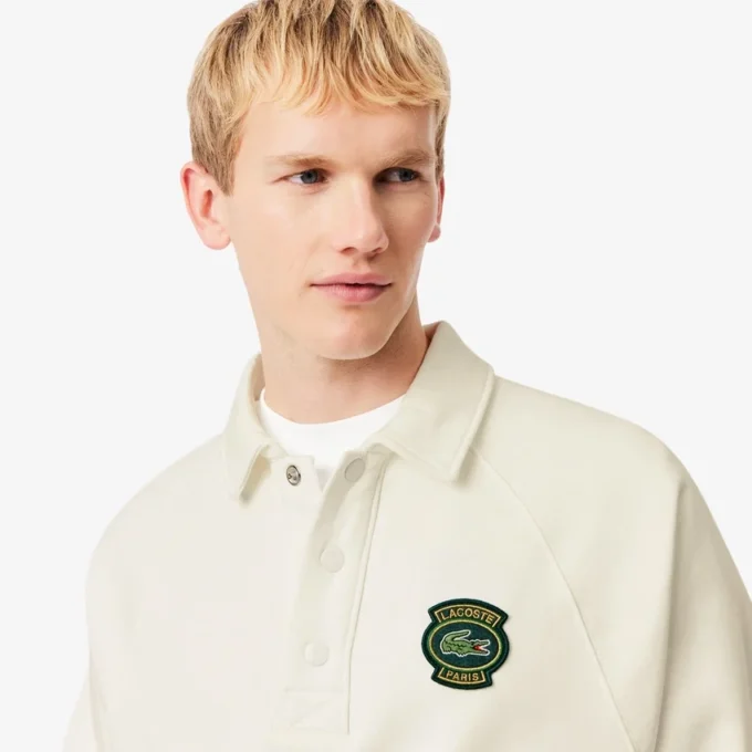 Camisola de malha com gola polo e corte largo para homem